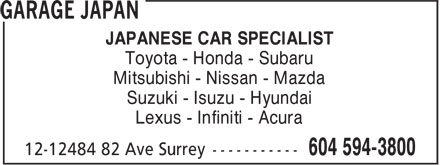 Columbia Acura on Garage Japan 12 12484 82 Ave Surrey Bc